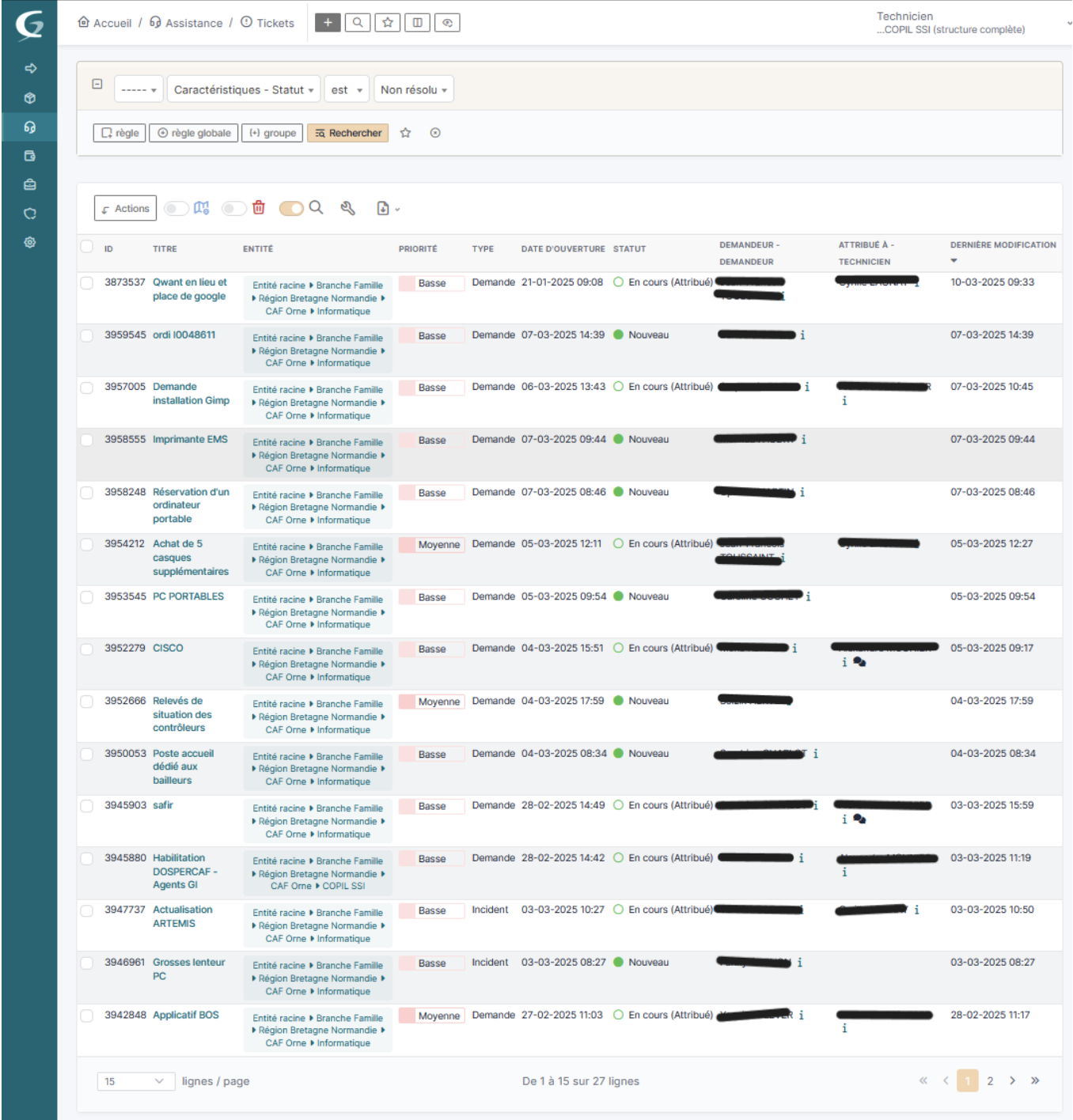 Illustration du projet – gestion du patrimoine informatique